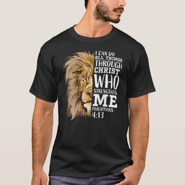 Camiseta Biblia Cristiana Verse Regalos Hombres León De Jud (Anverso)