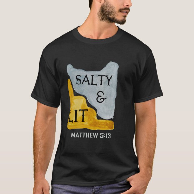 Camiseta Biblia Cristiana Verse Salty And Lit Matthew 513-1 (Anverso)