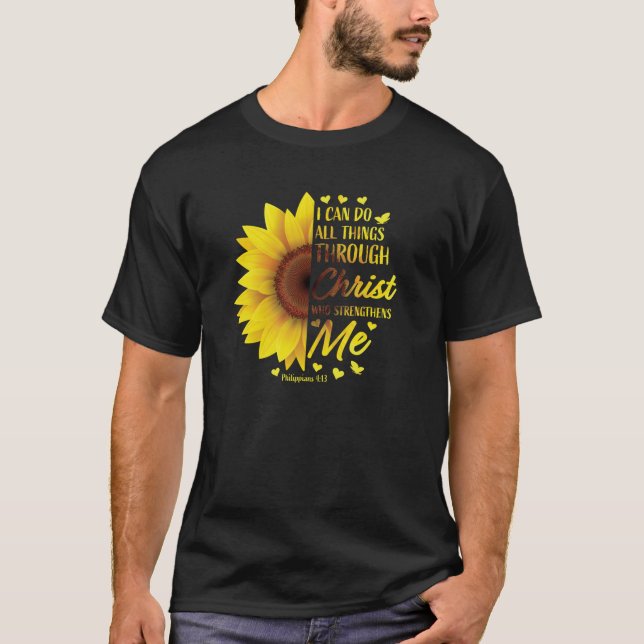 Camiseta Biblia cristiana Verse Scripture Philippians 4 13  (Anverso)