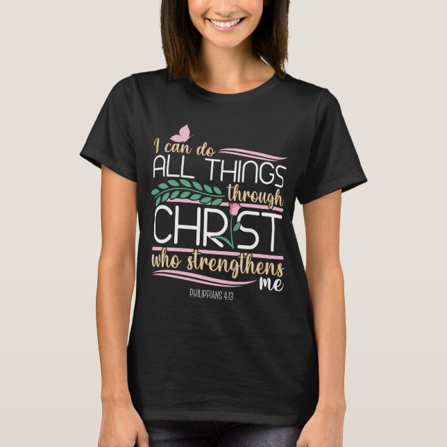Camiseta Biblia cristiana versus filipinas 4:13 (Anverso)