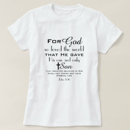 Camiseta Biblia cristiana versus Juan 3:16
