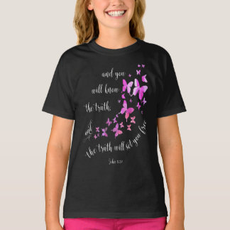 Camiseta Biblia cristiana versus mariposa mujeres y Chicas