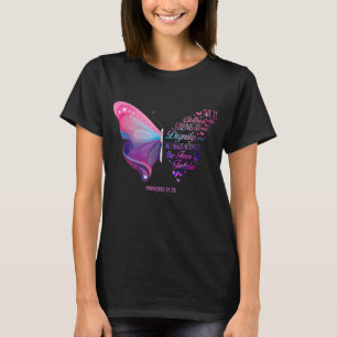 Camiseta Biblia cristiana versus proverbios 3125 mariposa