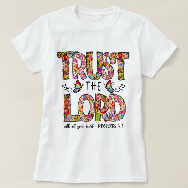Camiseta Biblia de oración Verse religioso jesus confía en  (Diseño del anverso)