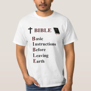 Camiseta BIBLIA - instrucciones básicas antes de dejar la