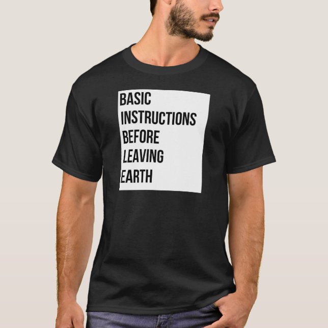 Camiseta BIBLIA: Instrucciones básicas antes de dejar la (Anverso)