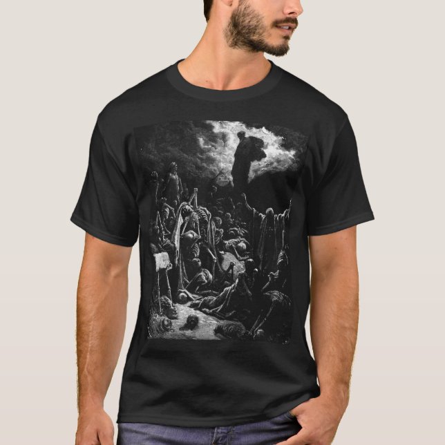 Camiseta Biblia: La resurrección de Ezekiel - Gustavo Dore (Anverso)