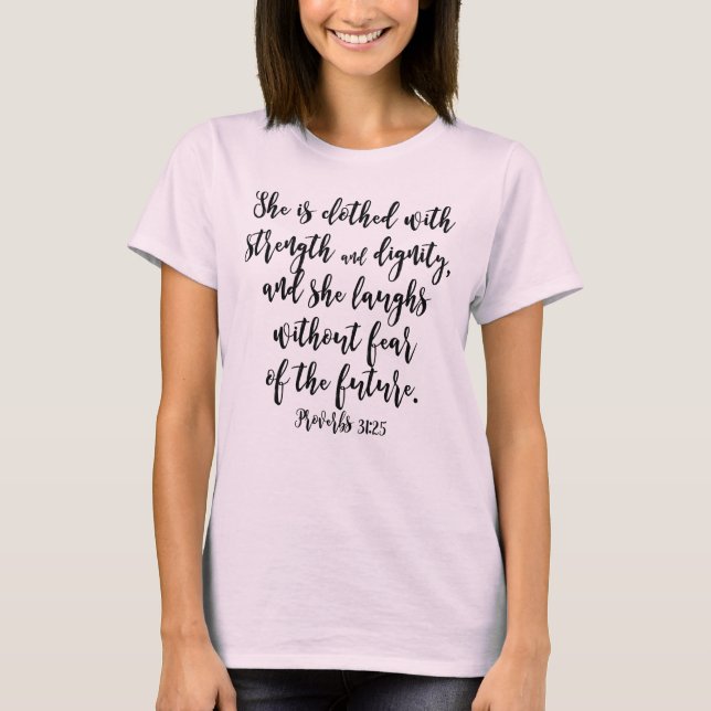 Camiseta Biblia para mujer cristiana de los proverbios 31 (Anverso)