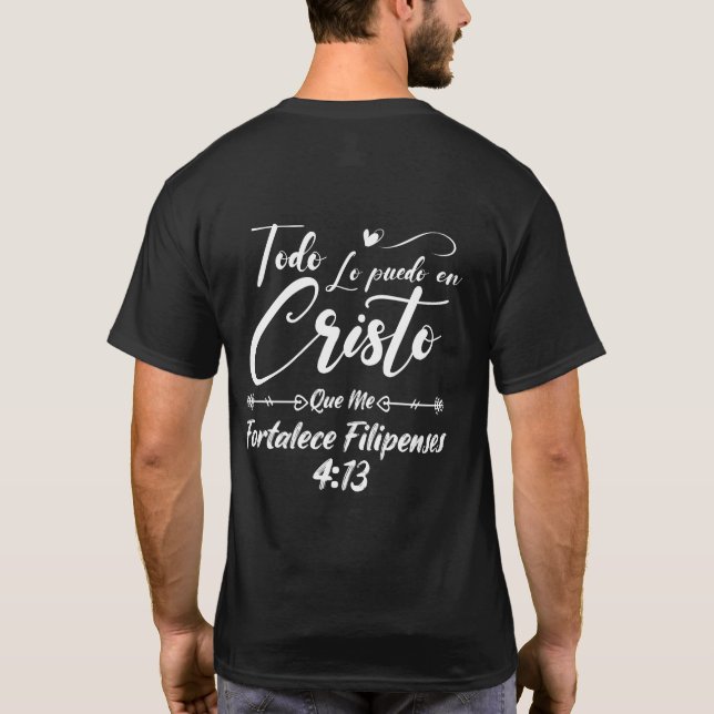 Camiseta Biblia religiosa cristiana Verse 4 13 filipinos (Reverso)