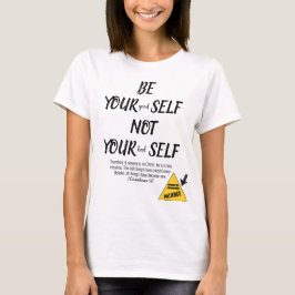 Camiseta Biblia Verse Be Yourself 2 Corinthians 5:17 Blanco
