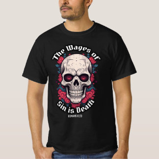 Camiseta Biblia Verse Wages of Sin es Death Skull T-Shirt
