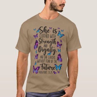 Camiseta Bíblica cristiana versus comillas mariposa proverb