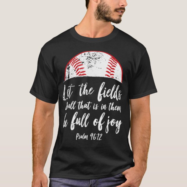 Camiseta Bíblica de béisbol Verse Cute Salmo Cristiano 96 R (Anverso)