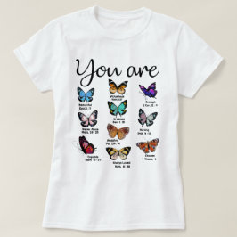 Camiseta Bíblica de mariposa contra ti eres bello religioso