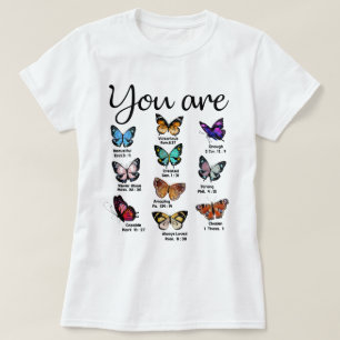 Camiseta Bíblica de mariposa contra ti eres bello religioso