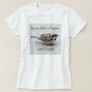 Camiseta Bíblica de pájaro de espárrago lindo Verso simple 
