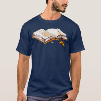 Camiseta Bíblica Santa con Cruz