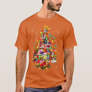 Camiseta Biblioteca de árbol de navidad Xmas Lights Tree Bo