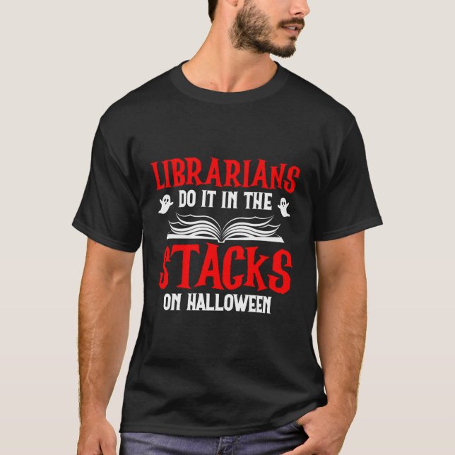 Camiseta Biblioteca de Halloween Libro de Bookworm Nerd Ley (Anverso)