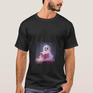 Camiseta Biblioteca de libros de lectura fantasma V Cuello
