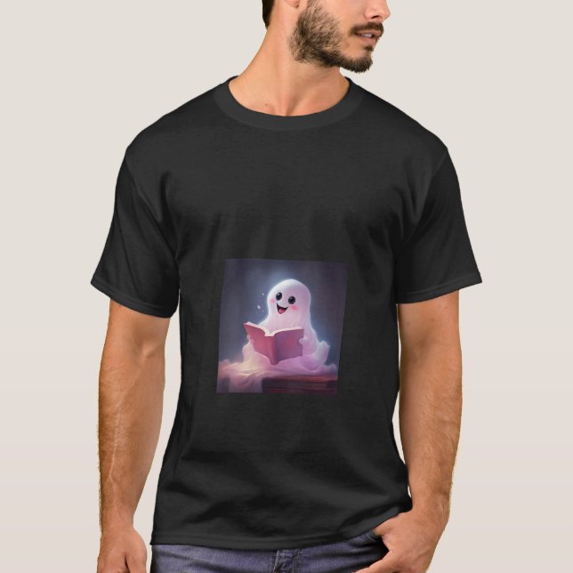 Camiseta Biblioteca de libros de lectura fantasma V Cuello (Anverso)