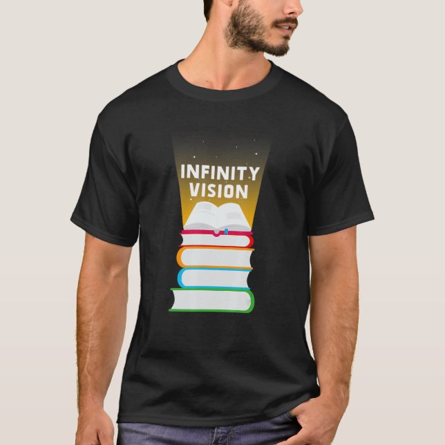 Camiseta Biblioteca de libros Infinity Vision Leyendo el Dí (Anverso)