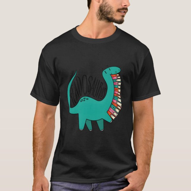 Camiseta Biblioteca de libros Readosaurus Dinosaur (Anverso)