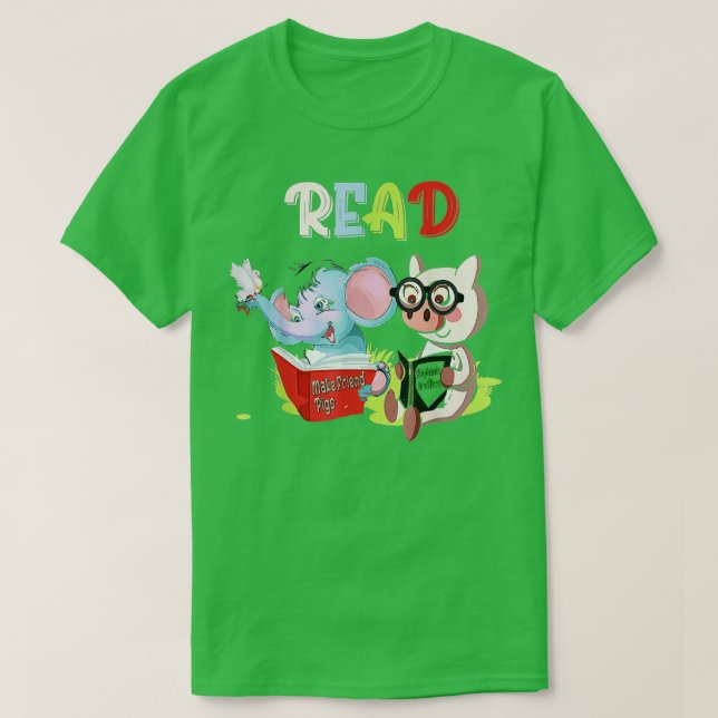 Camiseta Biblioteca de profesores Leer libro Club Piggie El (Diseño del anverso)