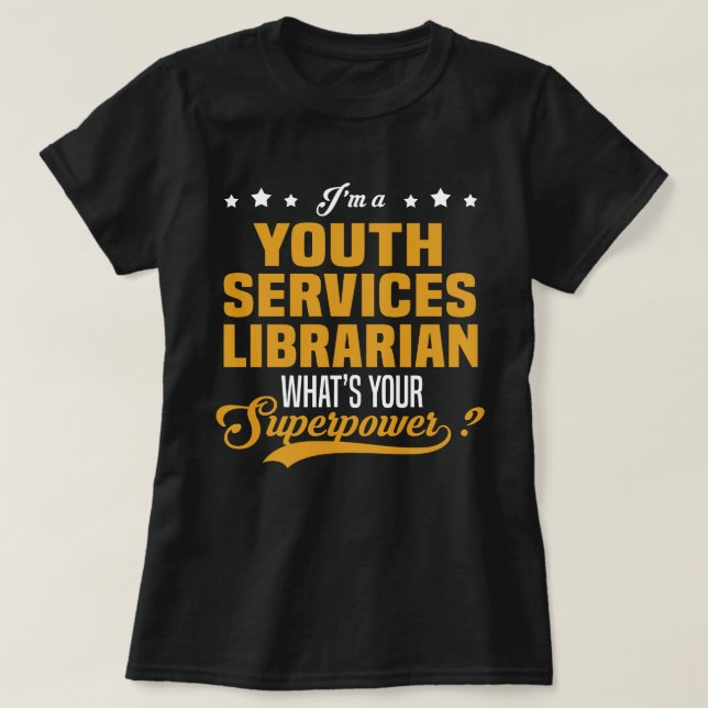 Camiseta Biblioteca de servicios para la juventud (Diseño del anverso)