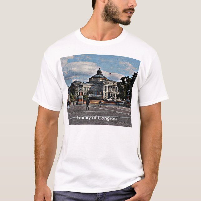 Camiseta Biblioteca del Congreso en Patrón Mosaico (Anverso)