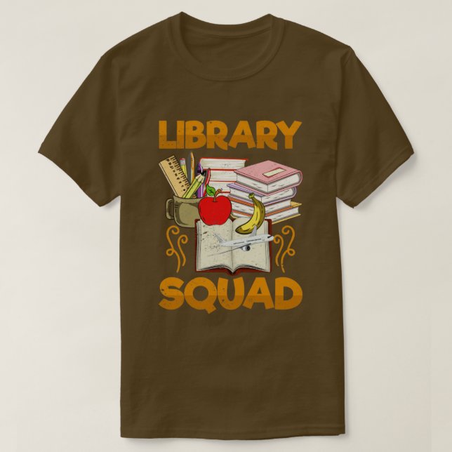 Camiseta Biblioteca divertida de libros de quad Nerd Readin (Diseño del anverso)