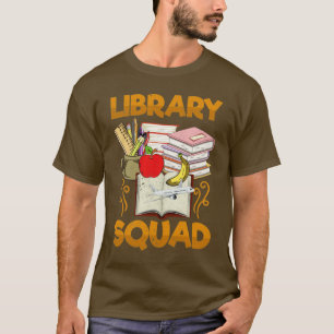 Camiseta Biblioteca divertida de libros de quad Nerd Readin