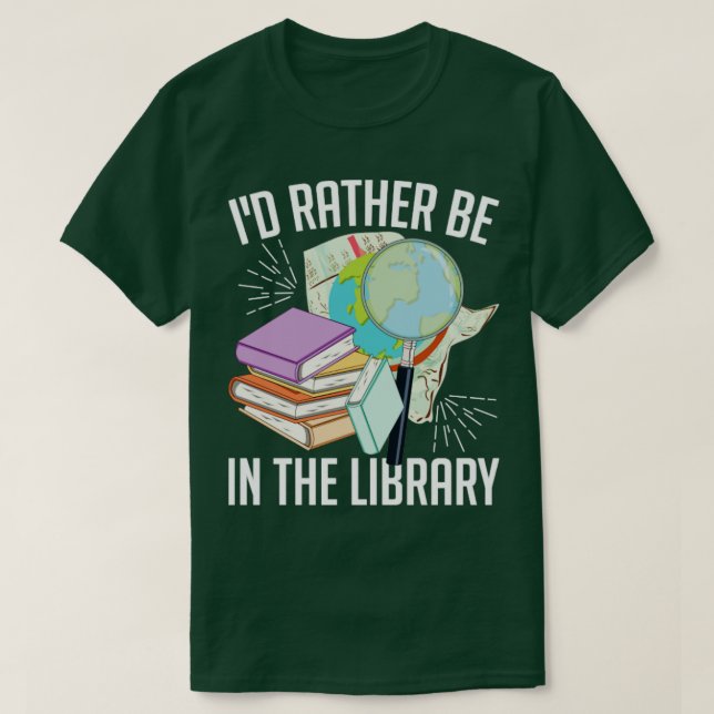 Camiseta Biblioteca divertida del lector de bibliotecas de  (Diseño del anverso)