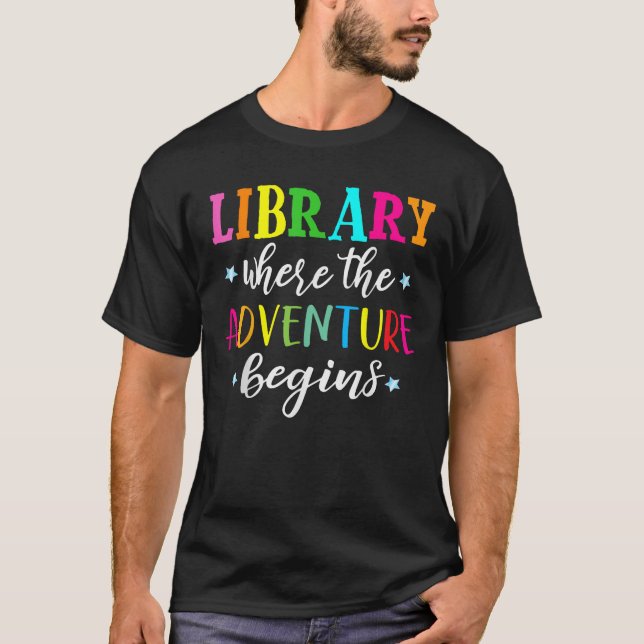 Camiseta Biblioteca donde comienza la aventura biblioteca d (Anverso)