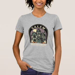 Camiseta Biblioteca Embrujada de Salem Diseño de Halloween_