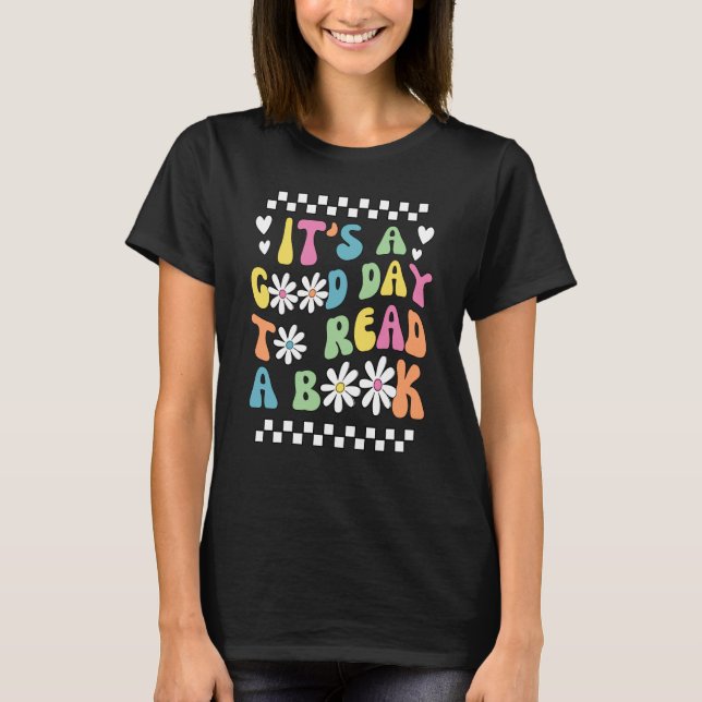 Camiseta Biblioteca Es un buen día para leer el libro Groov (Anverso)