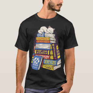 Camiseta Biblioteca felina de libros de gato por Tobe Fonse