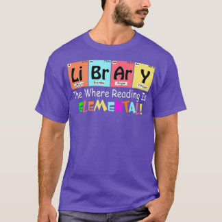 CAMISETA BIBLIOTECA LIBRARIA DONDE LA LECTURA ES ELEMENTAL