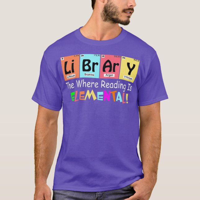 CAMISETA BIBLIOTECA LIBRARIA DONDE LA LECTURA ES ELEMENTAL (Anverso)