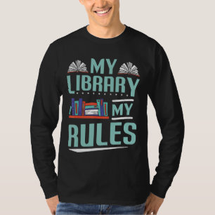 Camiseta Biblioteca Mi libro de reglas leyendo biblioteca