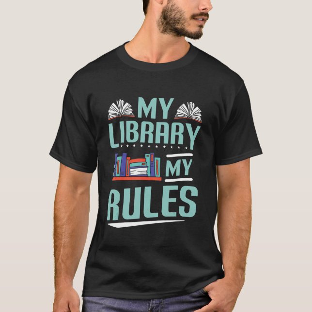 Camiseta Biblioteca Mi libro de reglas leyendo biblioteca (Anverso)