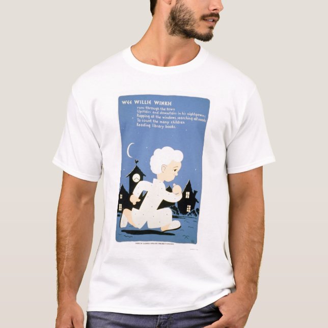 Camiseta Biblioteca pequenita de Willie Winkie WPA 1940 (Anverso)