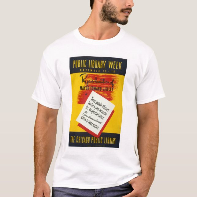 Camiseta Biblioteca pública Chicago WPA 1940 (Anverso)