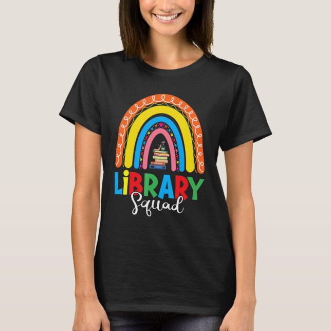Camiseta Biblioteca Squad Librarian Bookworm Rainbow Readin (Anverso)