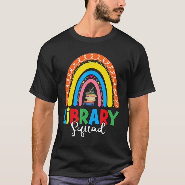 Camiseta Biblioteca Squad Librarian Bookworm Rainbow Readin (Anverso)