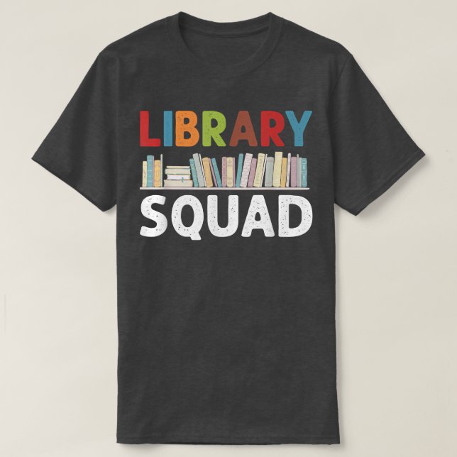 Camiseta Biblioteca Squad Librarian Crew Bookworm Leading B (Diseño del anverso)