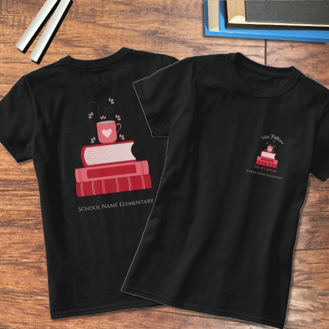 Camiseta bibliotecaria de la escuela Red Books con (Subido por el creador)