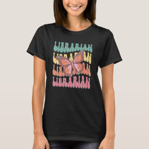 Camiseta bibliotecaria de primaria y secundaria retro groov
