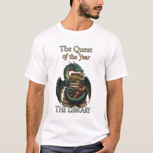 Camiseta Bibliotecaria Dragón de Lectura de Fantasía   La B