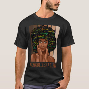 Camiseta Bibliotecaria escolar de mujeres africanas desorde